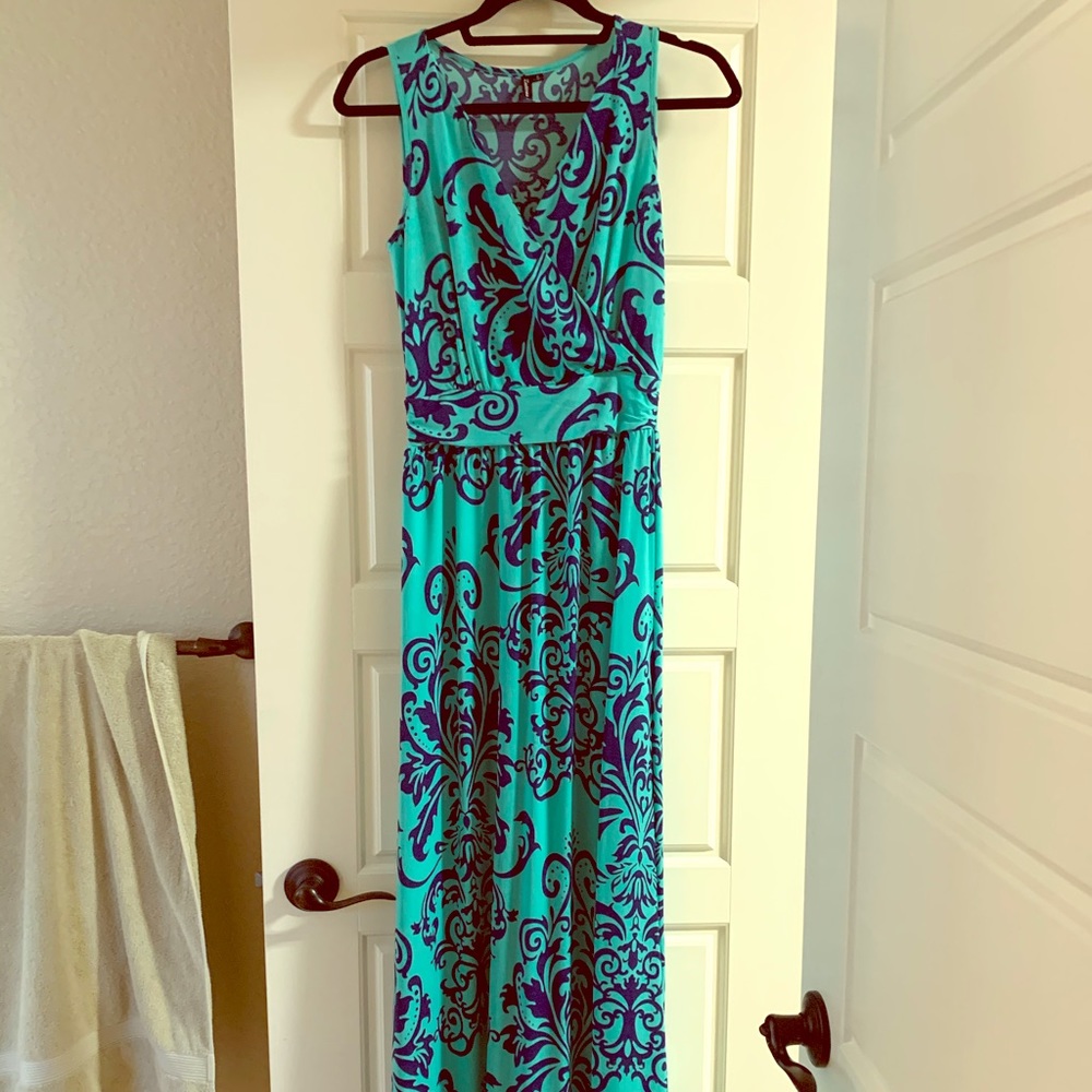Teal maxi dress